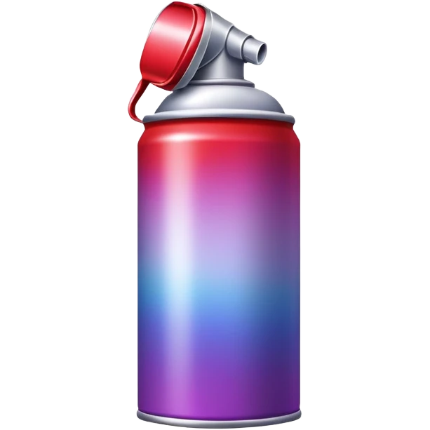 Minimalist spray paint can with smooth rainbow gradient colors flowing from red to violet in a continuous spectrum, clean design emoji