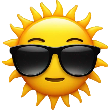Sun with black sunglasses  emoji