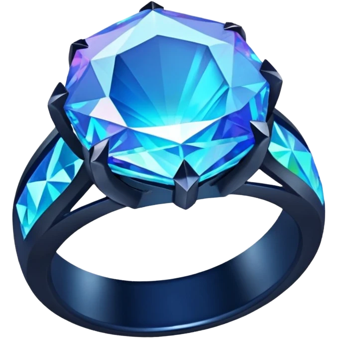 fantasy magic blue ring low poly emoji