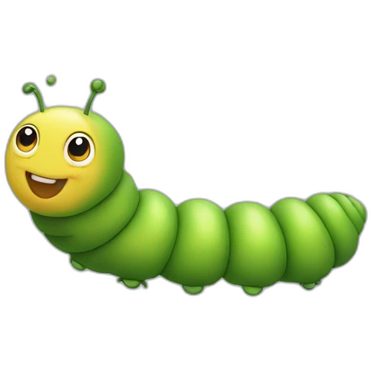 cute caterpillar from the side in movement emoji