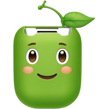 green pea wearing only one airpod emoji