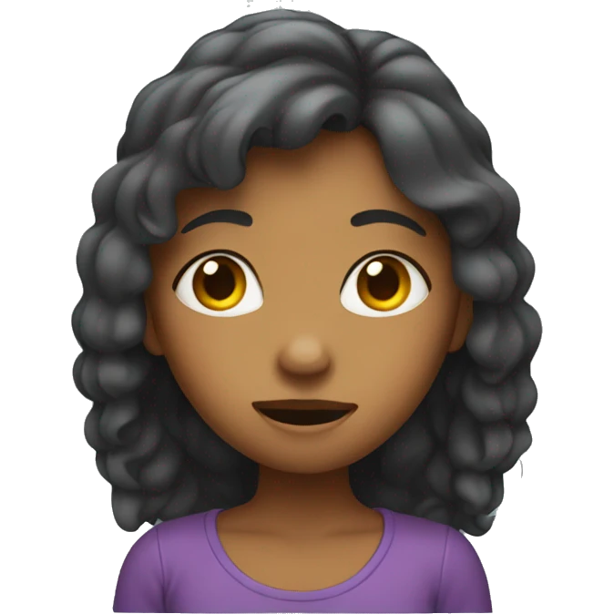A girl huding her face emoji