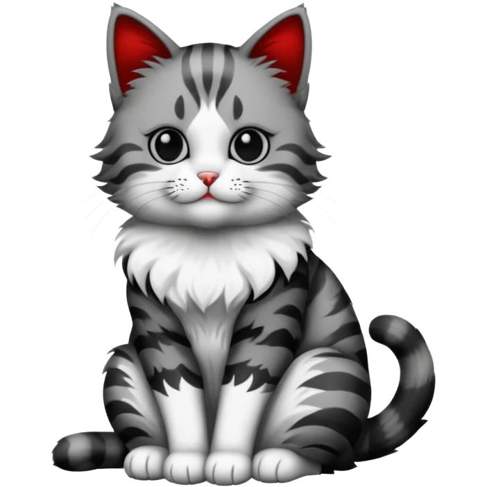 full body of cat having tattoo, front view emoji