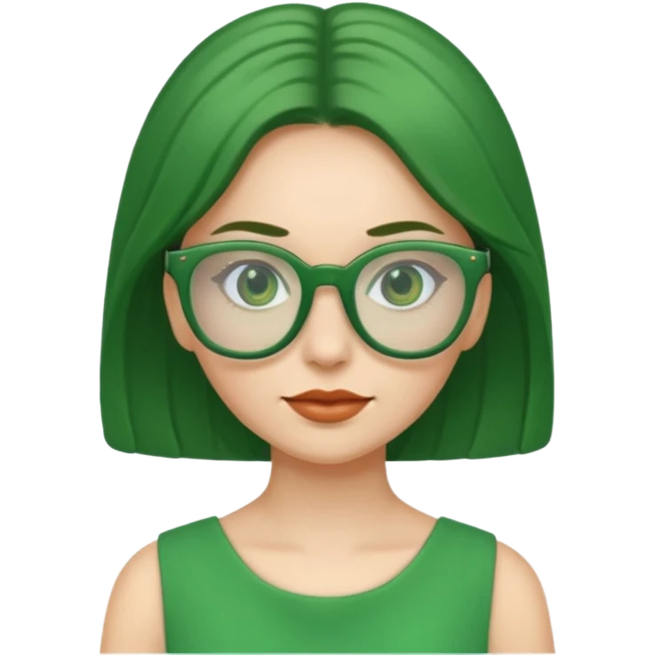green glasses and green dressed woman emoji