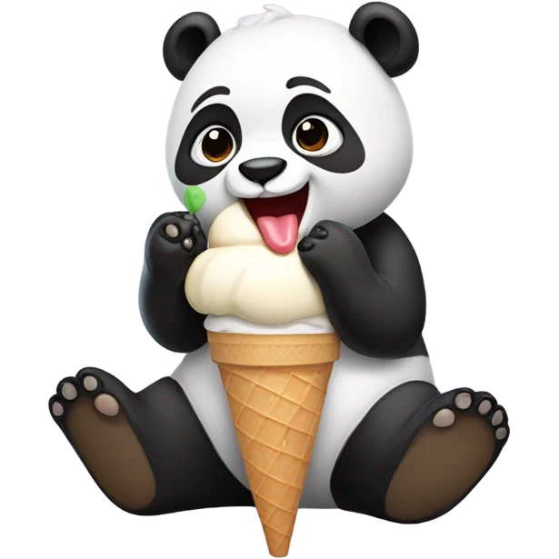 Panda eating ice cream emoji