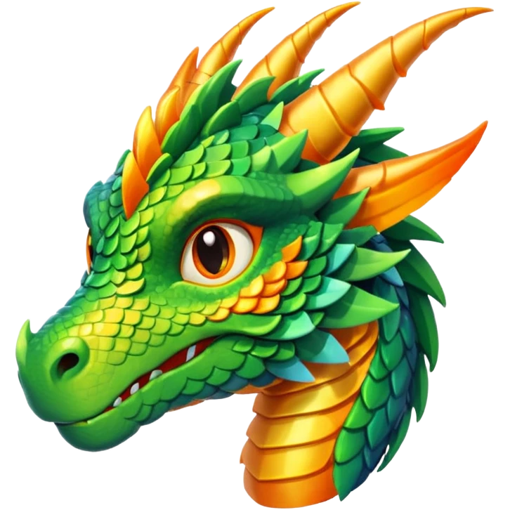 Glory the RainWing dragon's head with a proud look and shimmering scales, based on Wings of Fire, colorful emoji-style illustration emoji