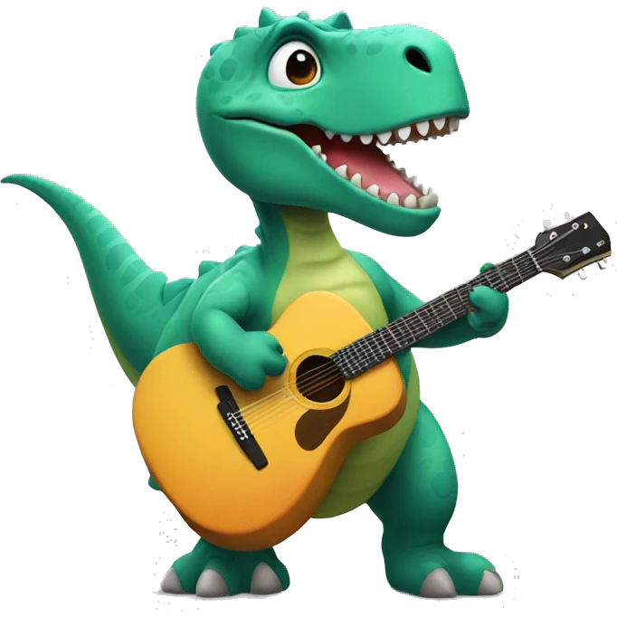 Dinosaur with a guitar  emoji