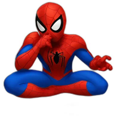 spiderman eating chinese emoji