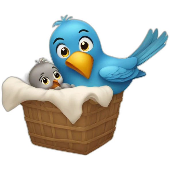 bird delivering baby boy emoji