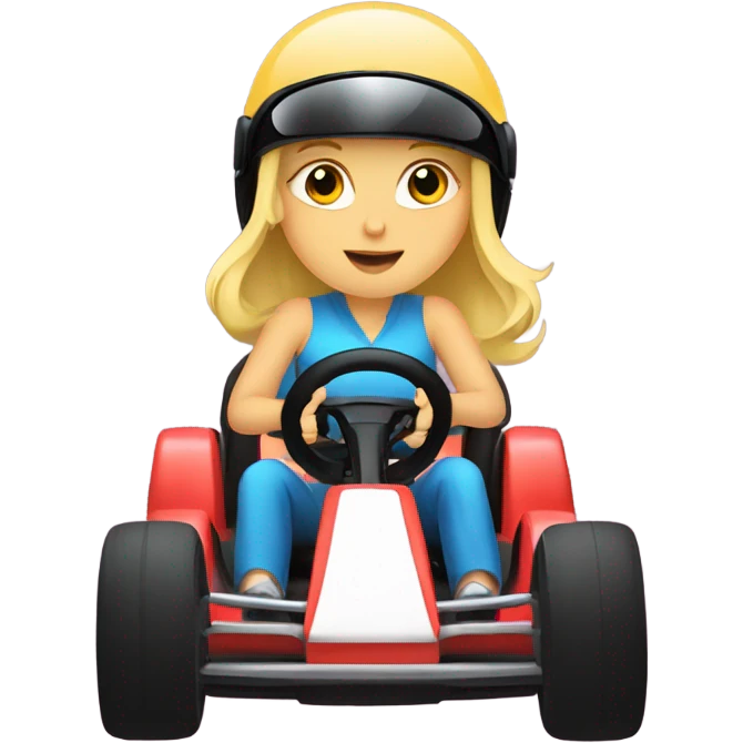 Blonde girl in gokart emoji