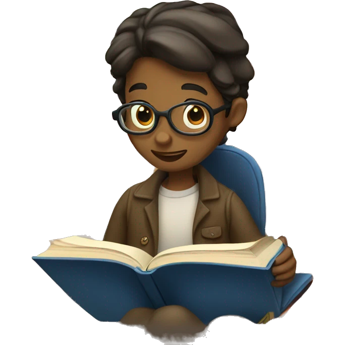 Bookworm reading a book emoji