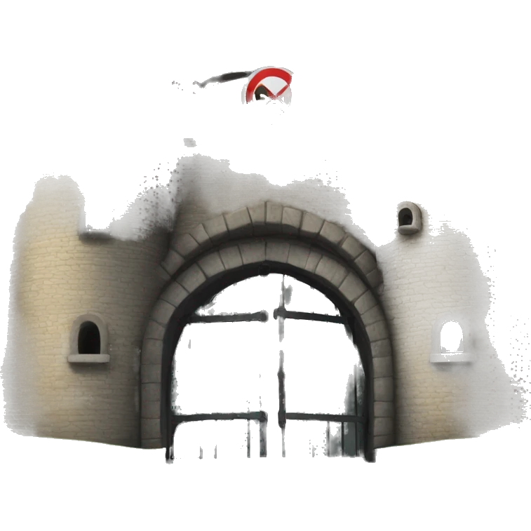 castle drawbridge with "NO ENTRY" sign emoji