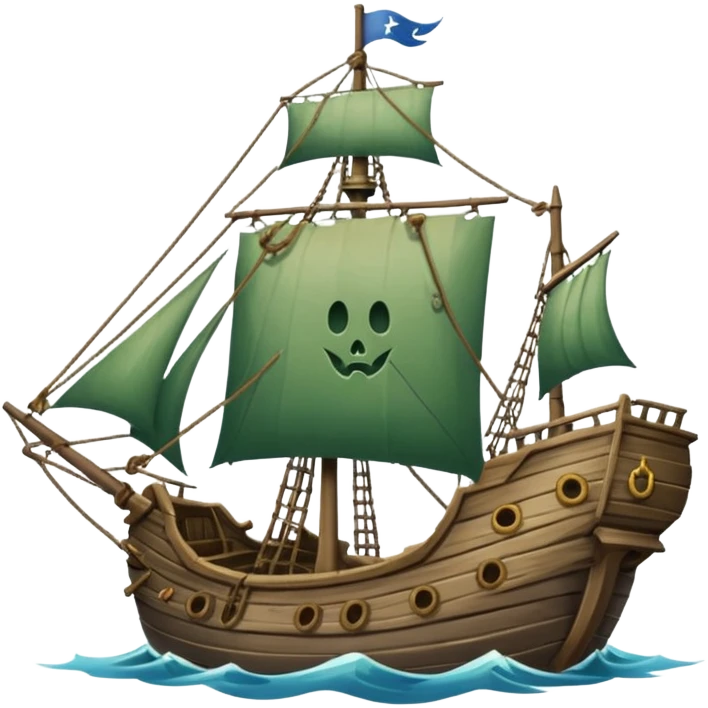 The Flying Dutchman with dilapidated saild emoji
