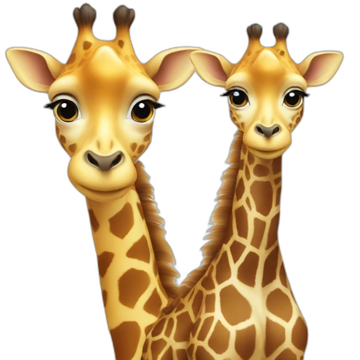 Baby giraffe with mum giraffe emoji