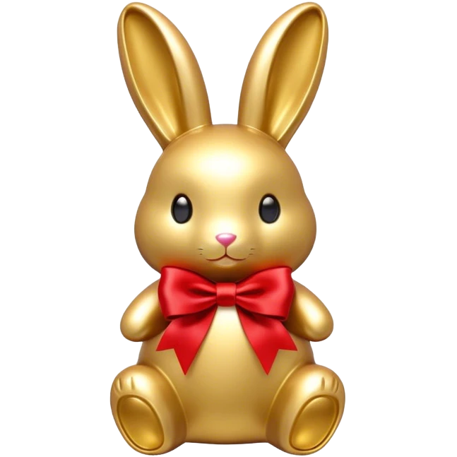 Lindt goldbunny with red ribbon emoji