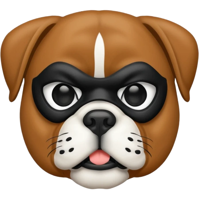 Boxer dog black mask emoji