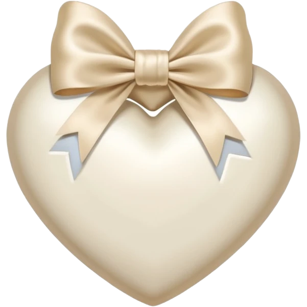 white heart with beige bow emoji