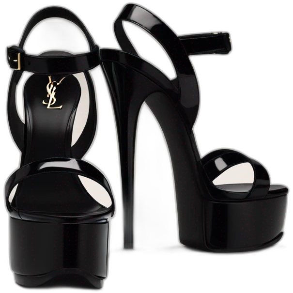 Ysl heel sandal TRIBUTE PLATFORM SANDAL black PATENT LEATHER emoji