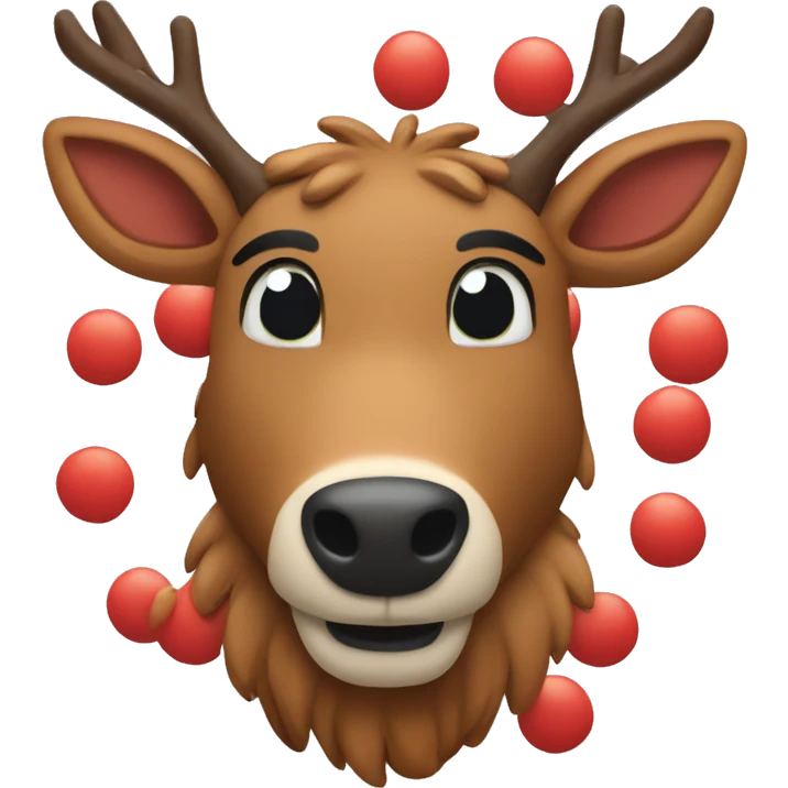 Rudolph the red nose reindeer emoji