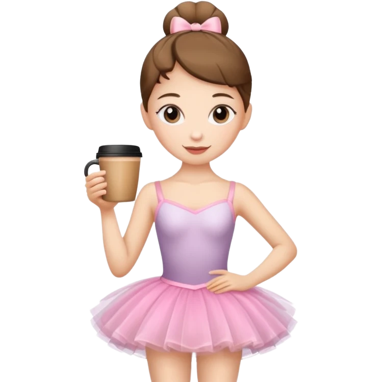 Ballerina with coffee emoji