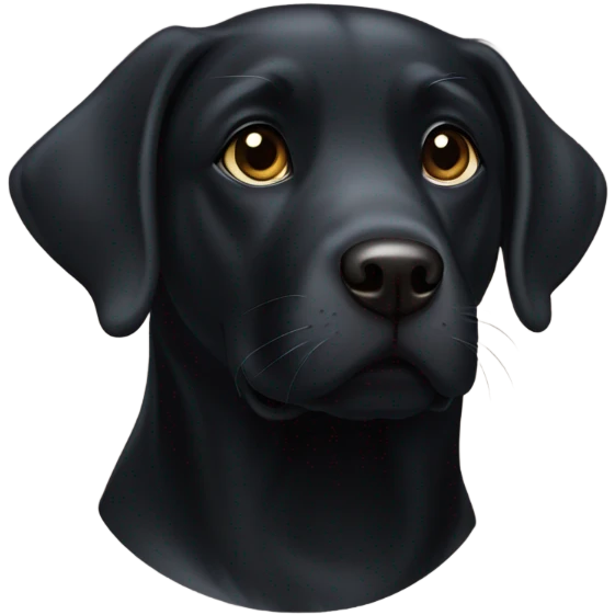 fat black labrador  emoji