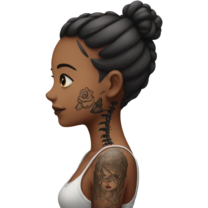 girl with spine tattoo emoji