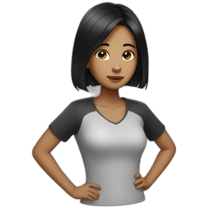 Girl with black hair emoji