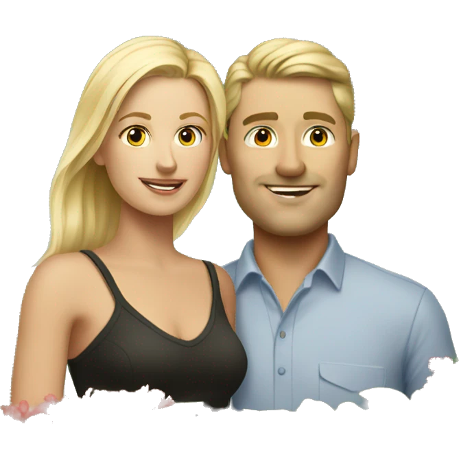 male portrait in outdoor setting with blonde wife emoji