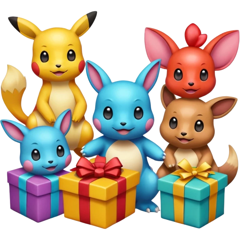 pokemans giving each other things emoji