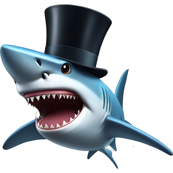 Shark with top hat  emoji