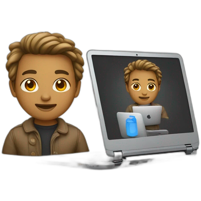 developer on mac laptop light skin tone emoji