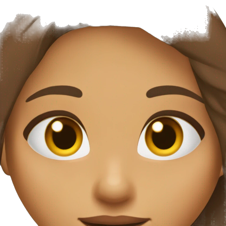 Chica morena de pelo marrón largo y ojos marrones emoji