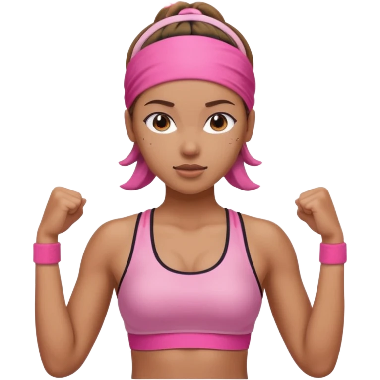 gym girl with pink headband emoji