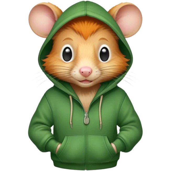 ginger rat in green hoodie emoji