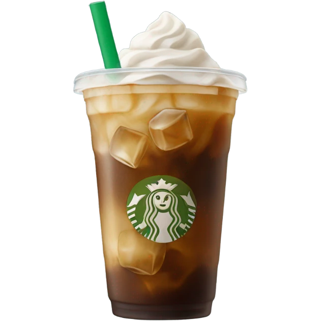 Starbuck ice coffee with ice cubes emoji