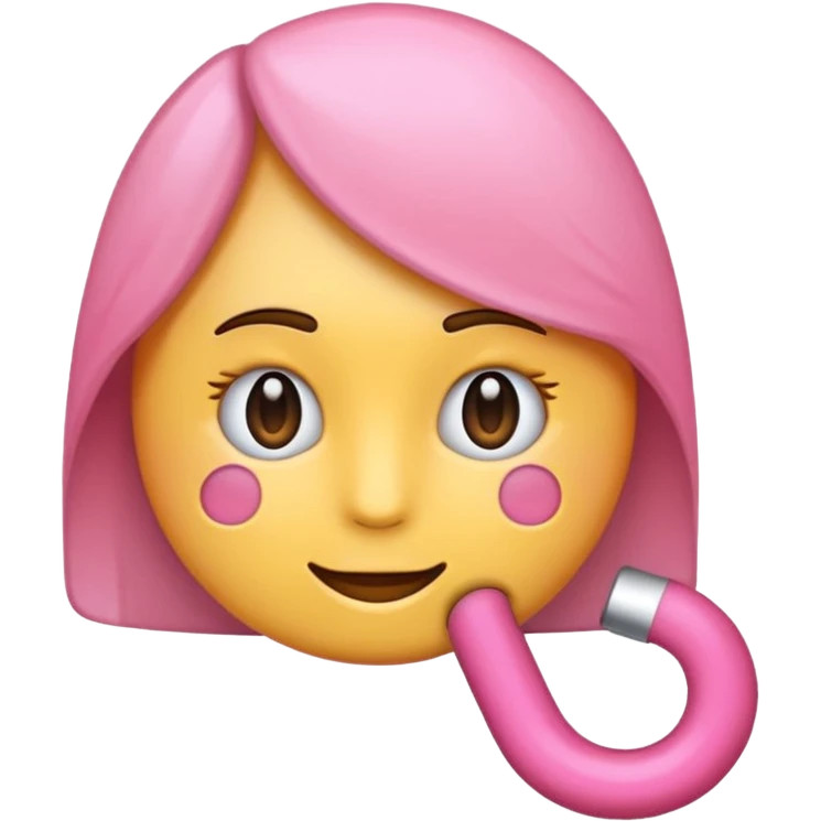 Crie um emoji de fone de ouvido branco com 2 lacinhos rosas claros emoji