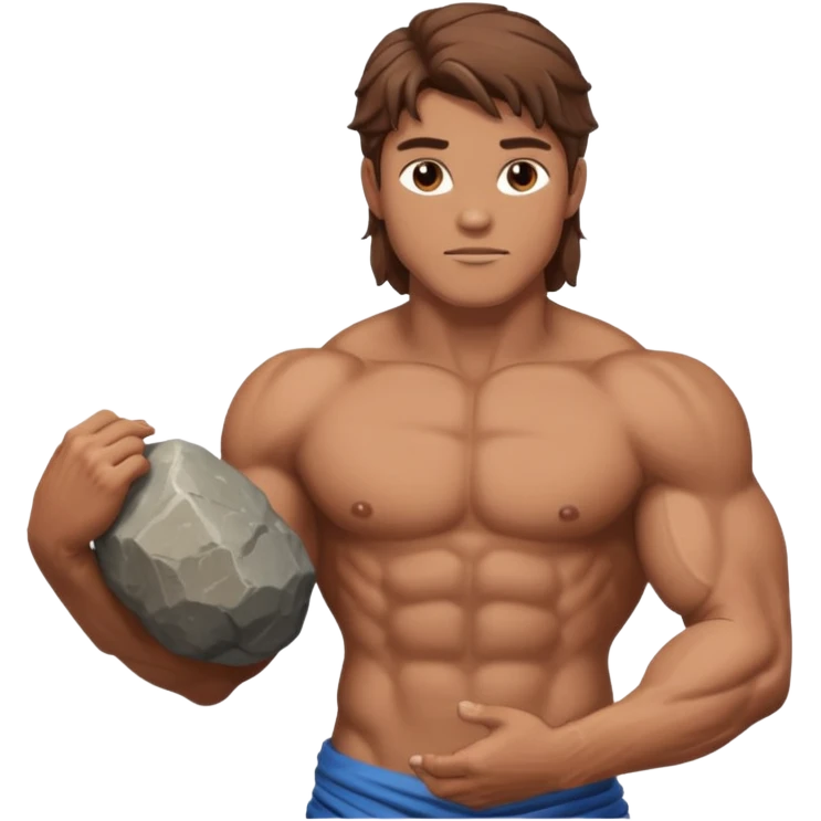 Atlas the greek god with a A big rock and shirt Without a hole WITH BROWN HAIR emoji