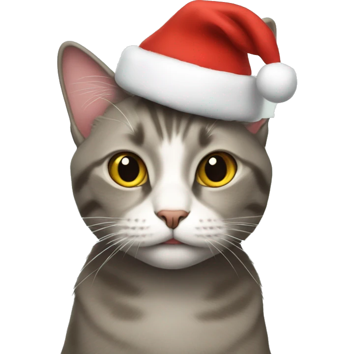 The cat in the Christmas hat  emoji