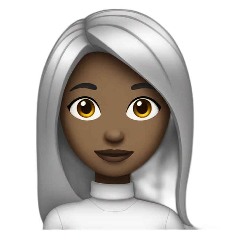 black-and-white girl emoji