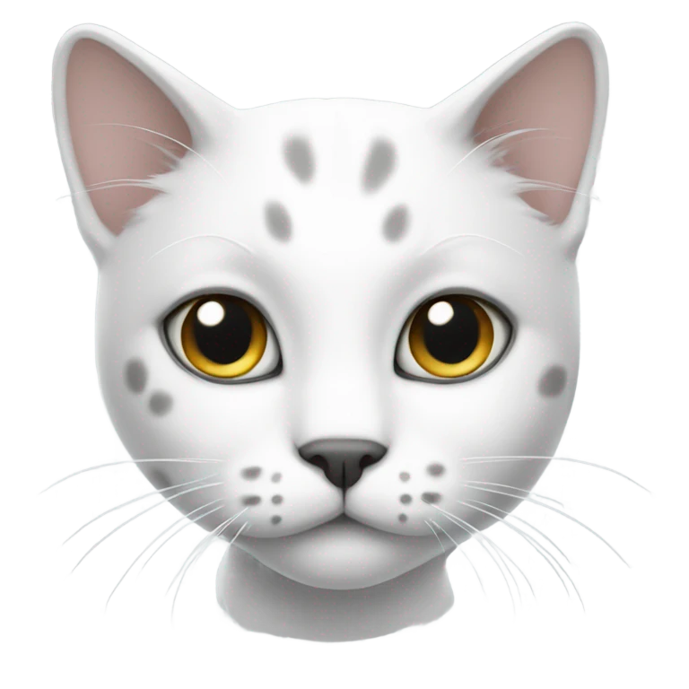 White cat with grey spots emoji