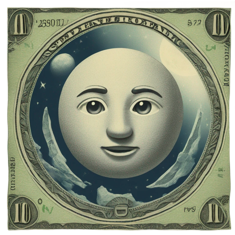 Paper money with a moon on it  emoji