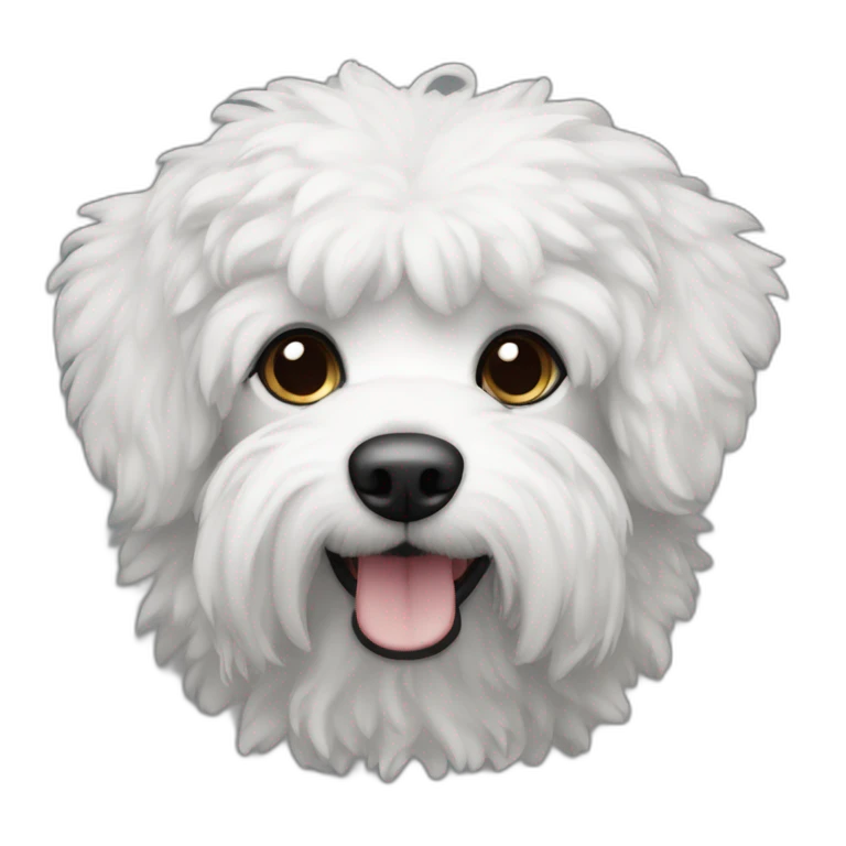 Perro caniche blanco y negro emoji