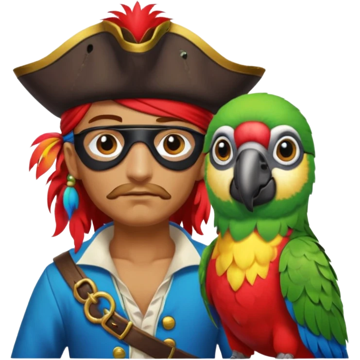 pirate and parrot emoji