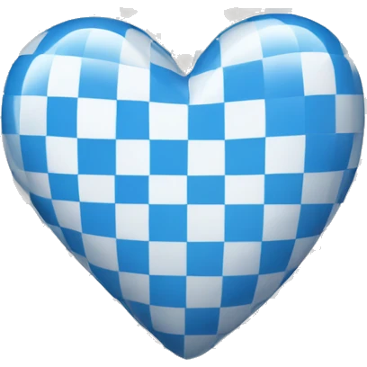 A blue and white checkered heart emoji