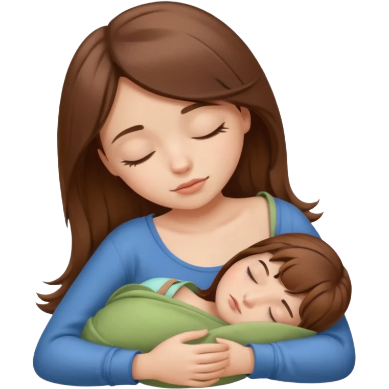 Brown hair fair sling girl sleeping emoji