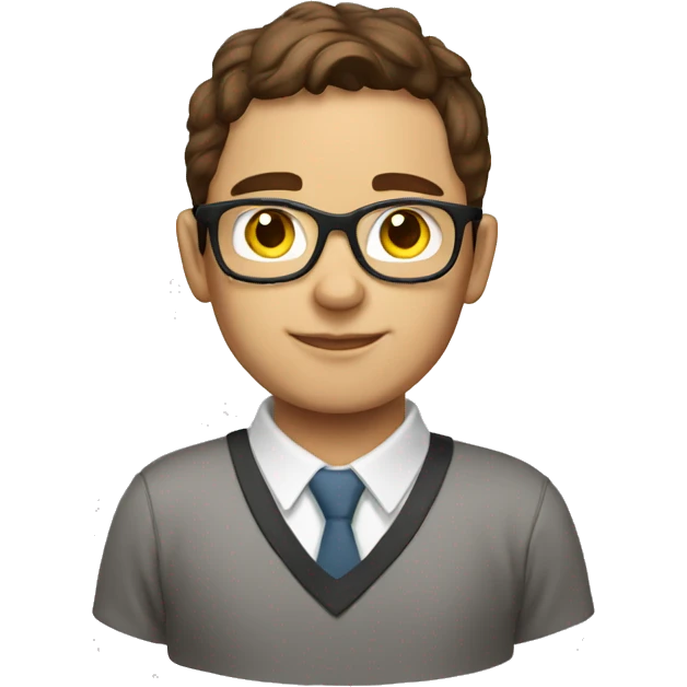 brown haired nerd with breakfast  emoji