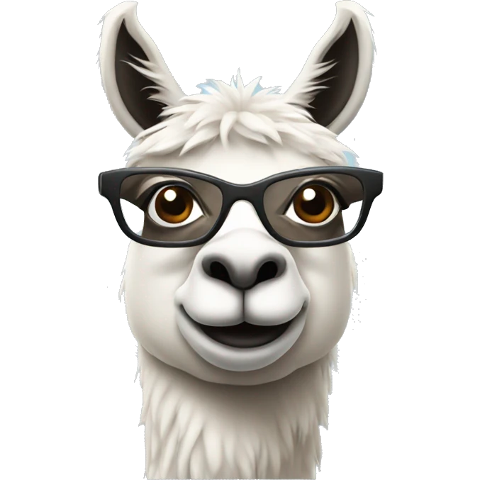 Lama with glasses emoji