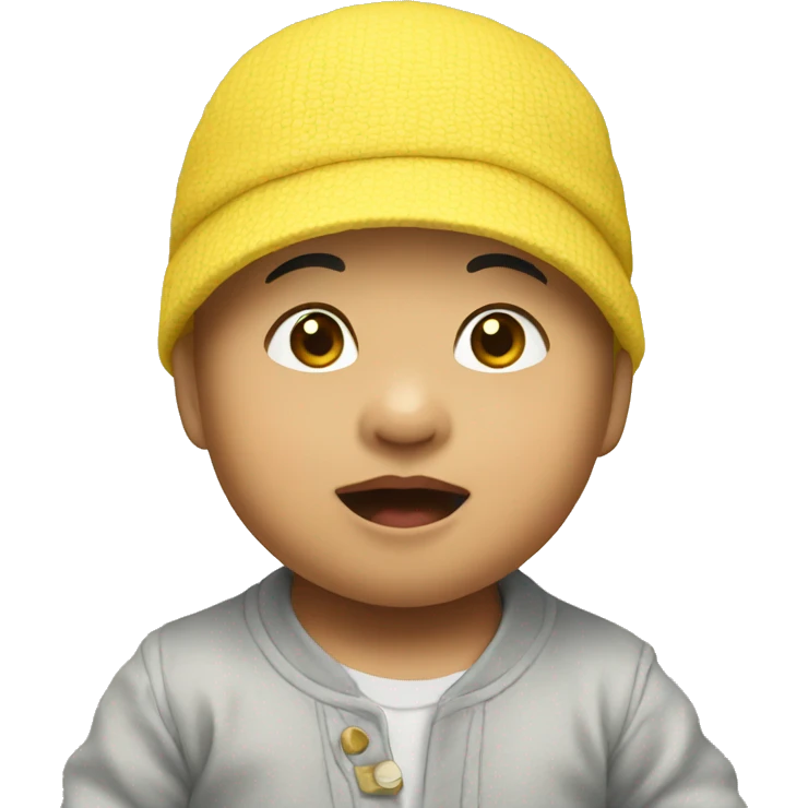 2 asian baby with yellow hat emoji