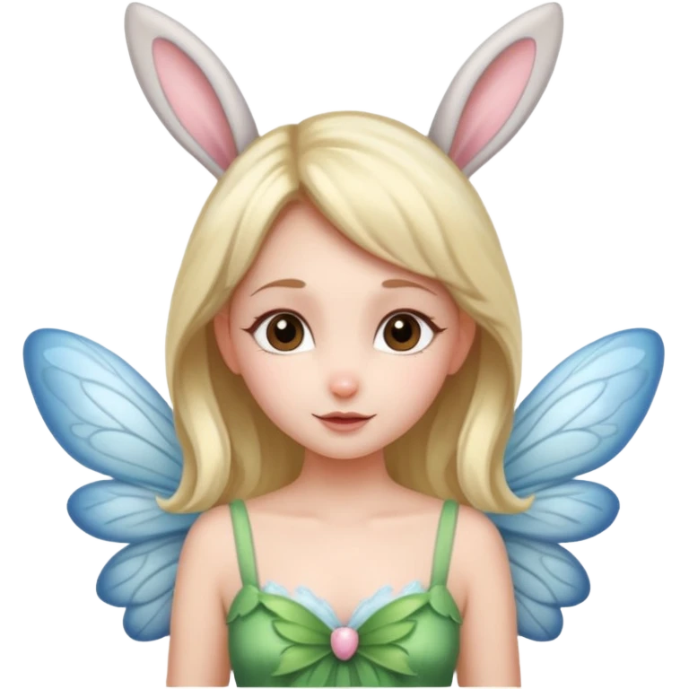 a flying fairy with wings and with bunny ears emoji