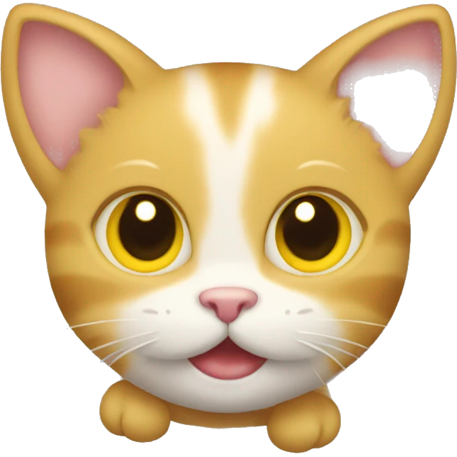 happy kitten with yellow hearts around  emoji